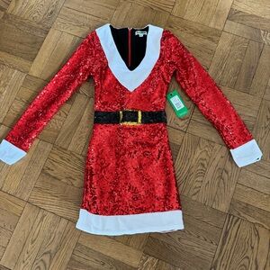 Tipsy Elves Sequin Santa Claus Mini Dress